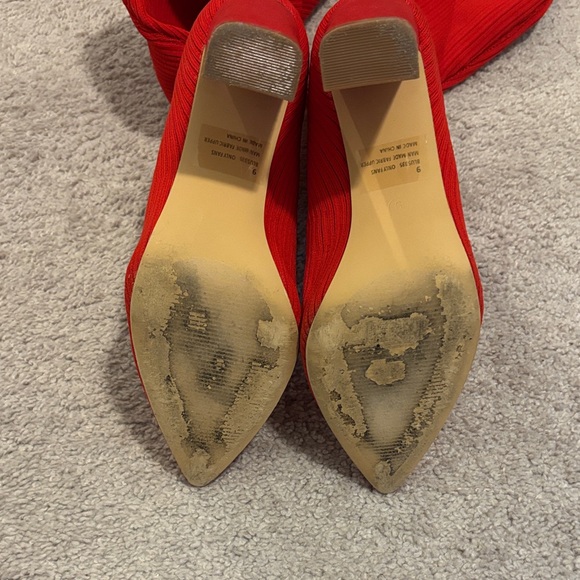 Chic Red Over the Knee Boots - Picture 2 of 7